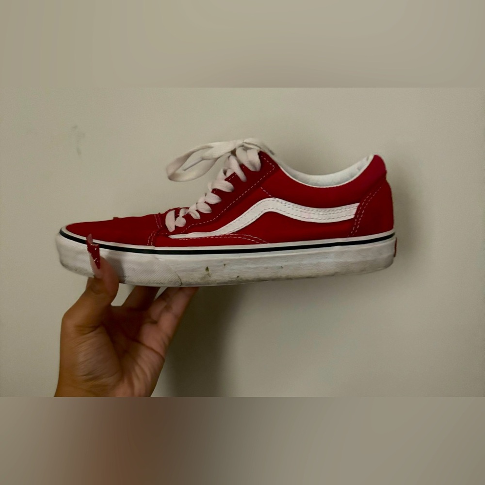 Red Oldschool Vans, Size 9.5 Women